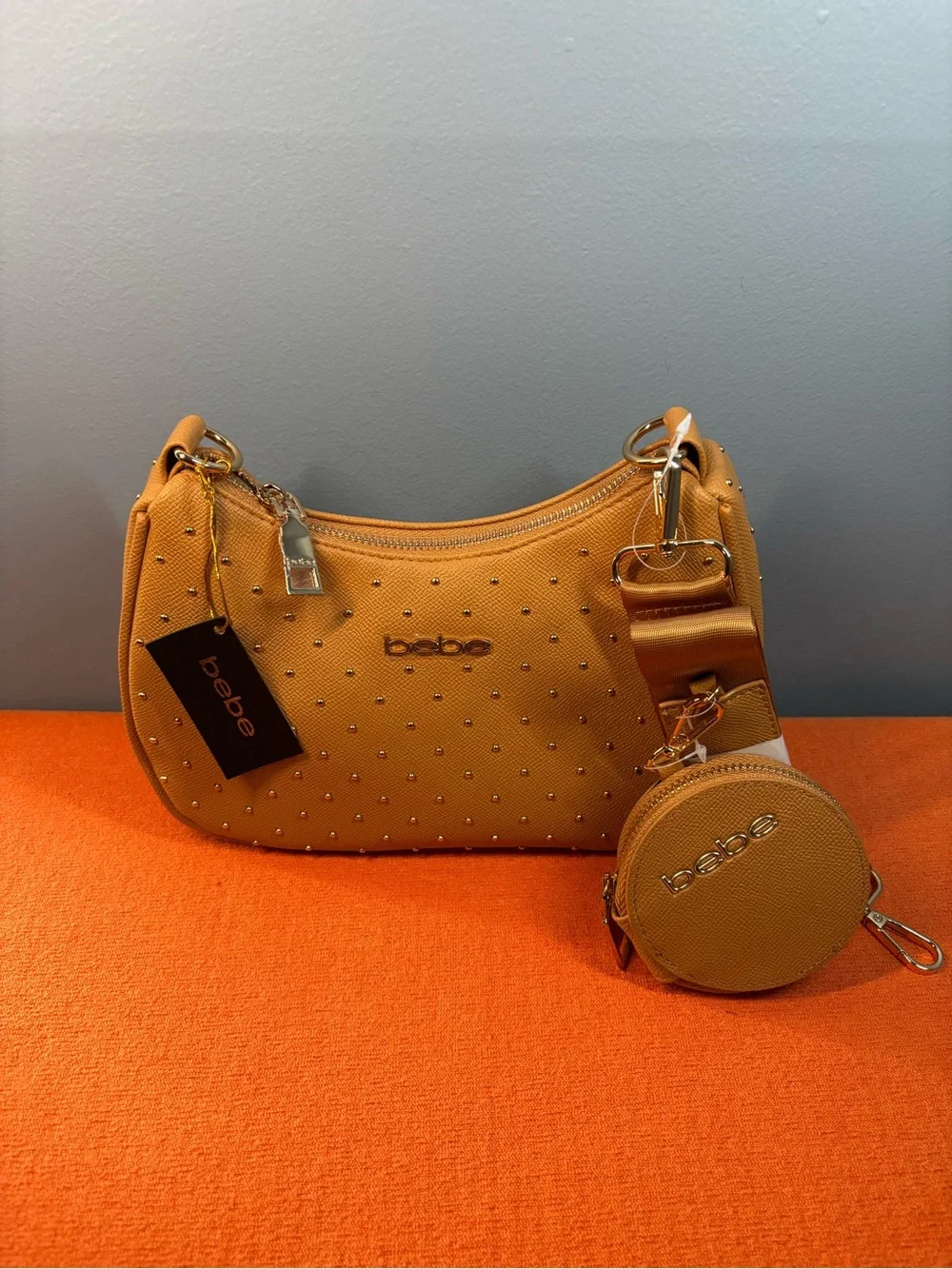 bebe Studded Shoulder Bag with Coin Pouch